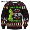 Grinch Fireball Whisky I Will Drink Here Or There Funny Xmas Sweaters result 2 2