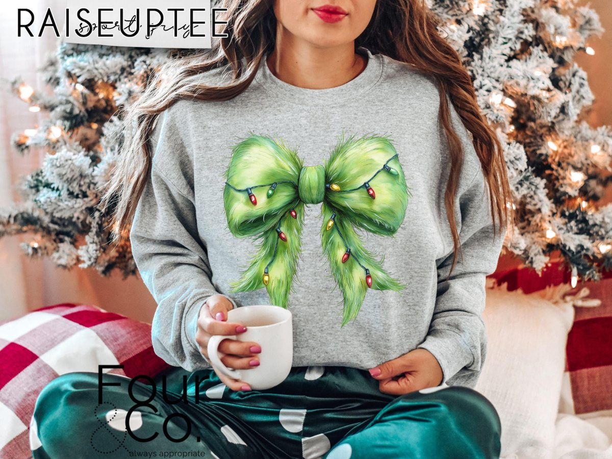 Grinchmas Bow Sweatshirt Coquette Grinchmas Sweatshirt 4 scaled