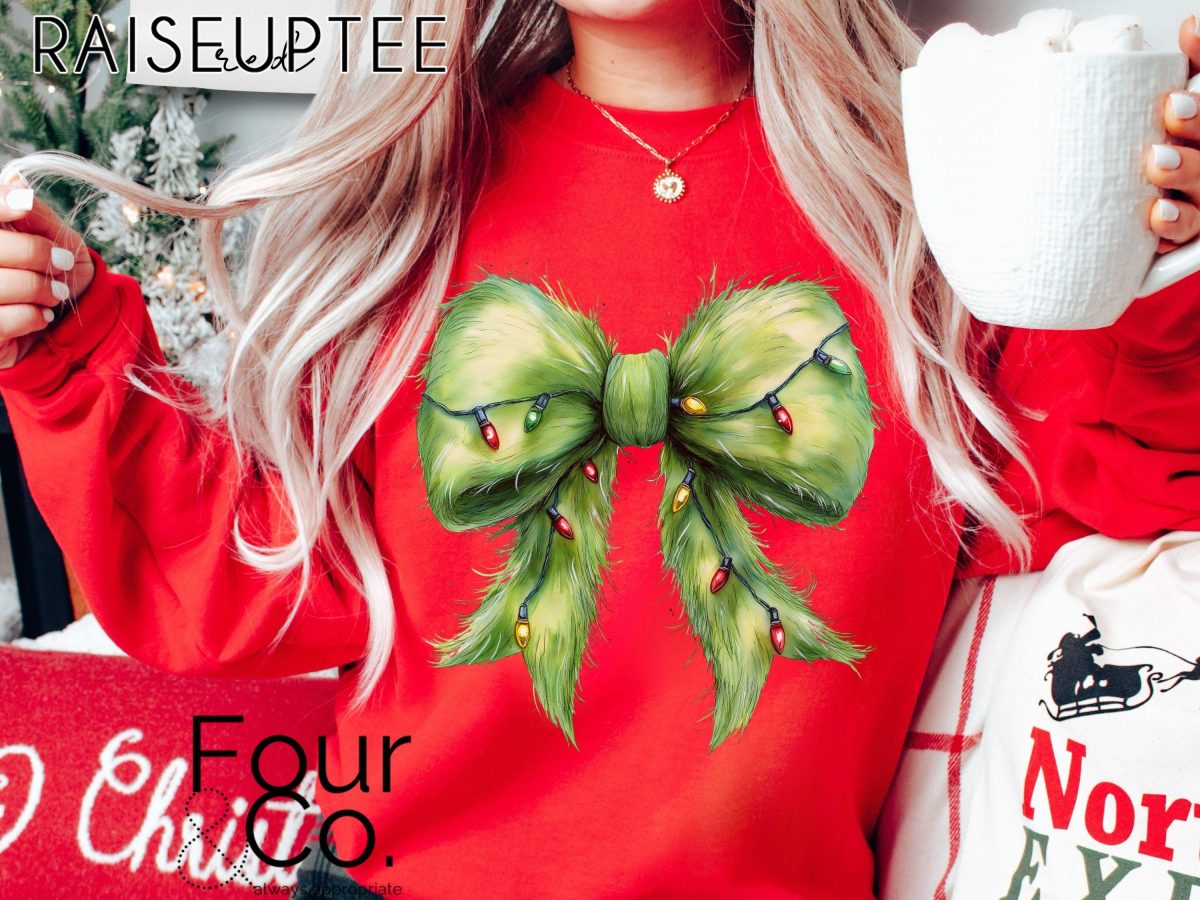 Grinchmas Bow Sweatshirt Coquette Grinchmas Sweatshirt 5 scaled