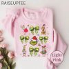 Grinchmas Coquette Bow Sweatshirt Green Fur Sweatshirt Santa Hat Sweatshirt Grinchmas Sweatshirt Christmas Lights Bow Funny Christmas 5