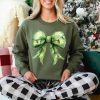 Grinchmas Coquette Bow Sweatshirt Womens Christmas Sweatshirt Grinchmas Sweatshirt Funny Holiday Hoodie Winter Sweatshirt Xmas Sweater 2