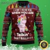 Hippie I CanT Hear You Ugly Unicorn Christmas Sweater 3 3