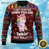 Hippie I CanT Hear You Ugly Unicorn Christmas Sweater 4 4