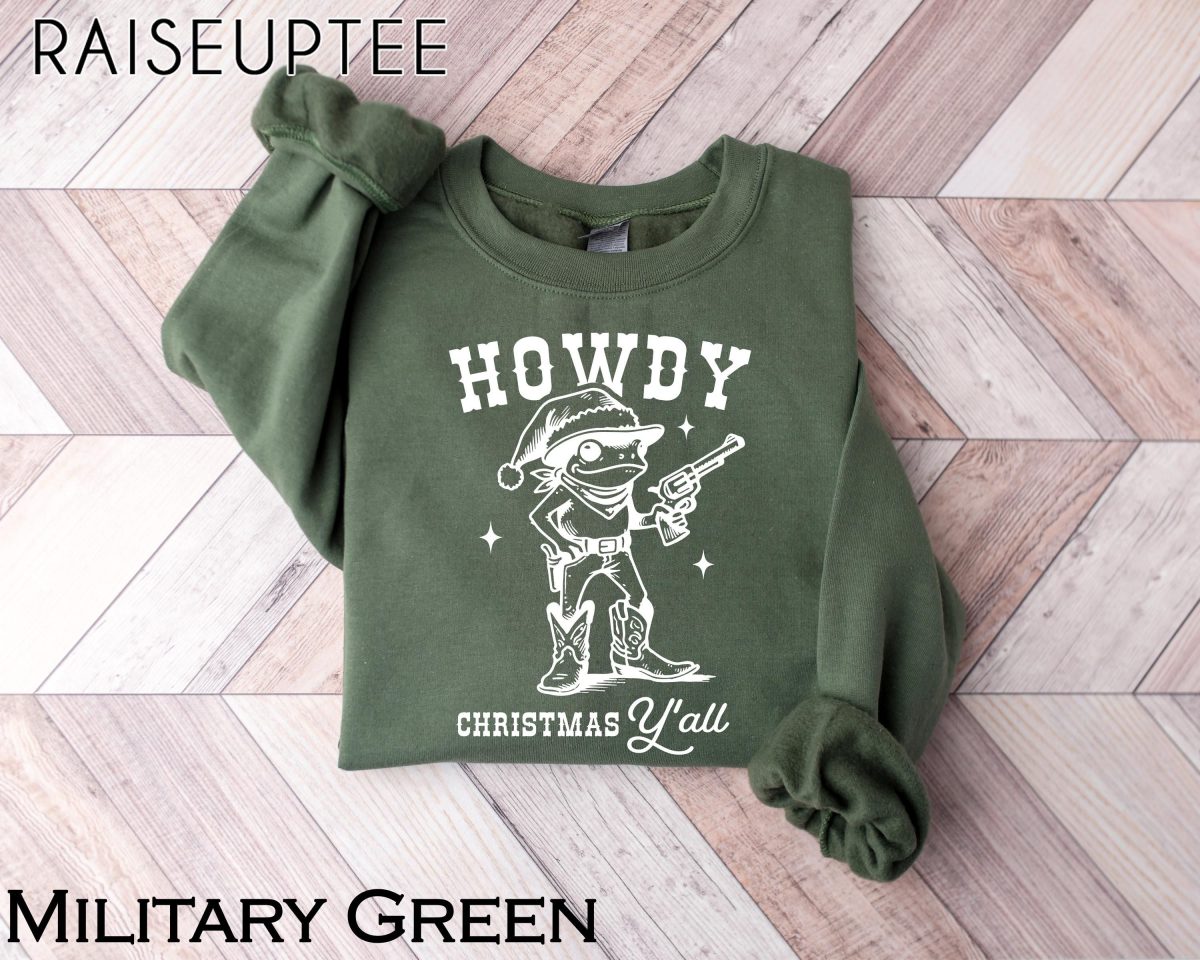 Howdy Christmas Yall Sweatshirt Western Christmas Sweatshirt Cowboy Xmas Gift Holiday Season Sweater Country Christmas Gift Cowgirl Tee 2 scaled