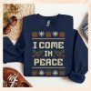 I Come In Peace Ugly Christmas Sweater Matching Couples Ugly Christmas Sweaters Funny2