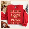 I Come In Peace Ugly Christmas Sweater Matching Couples Ugly Christmas Sweaters Funny4