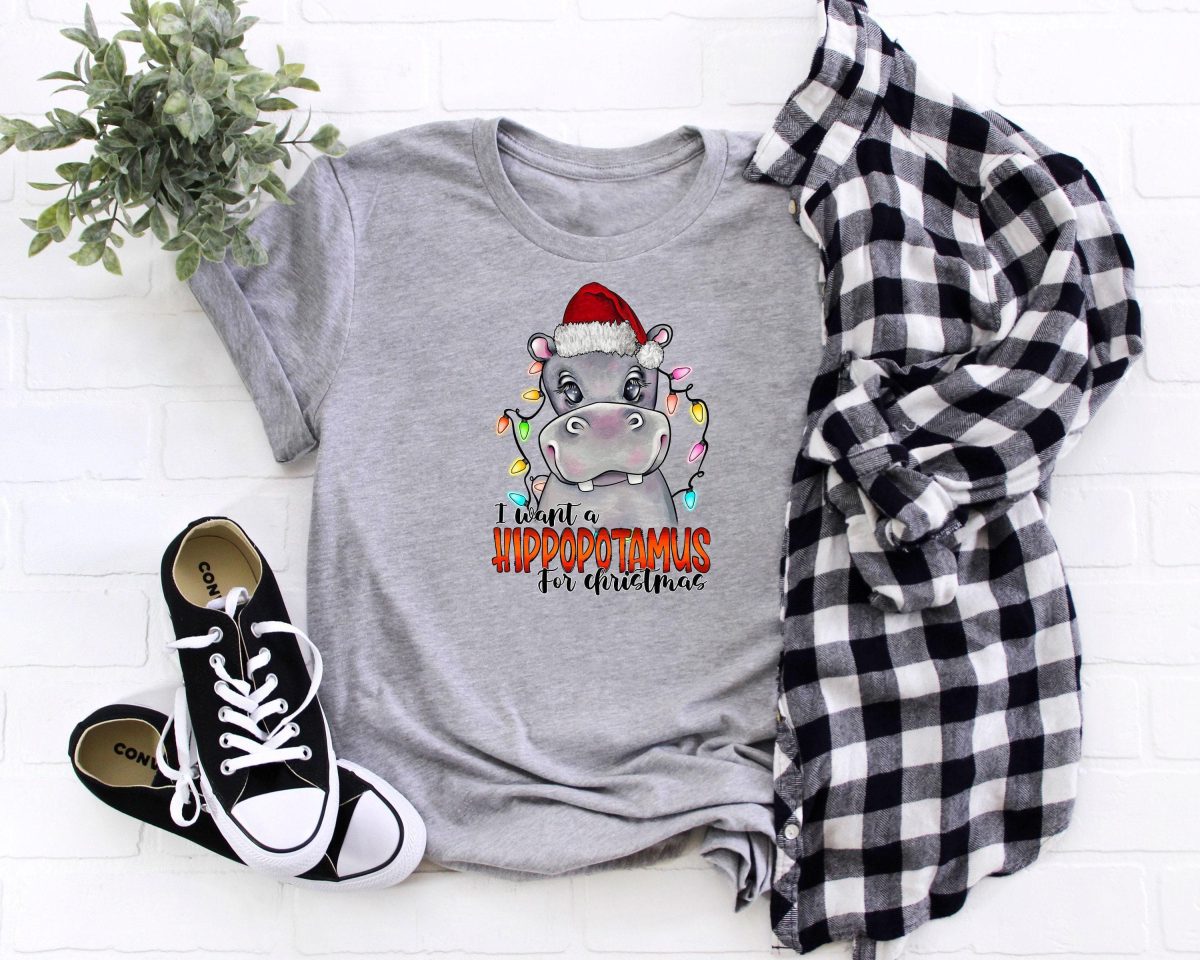 I Want A Hippopotamus For Christmas Shirt Hippo Christmas Lights Shirt Xmas Party Shirt Family Christmas Shirt Gift For Christmas 4 scaled