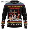 Jesus Is The Reason For The Season Cat Ugly Christmas Sweater 2 2