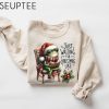 Just Waiting for Christmas Sweatshirt Christmas Frog Sweater Funny Christmas Shirt Christmas Santa Crewneck 1