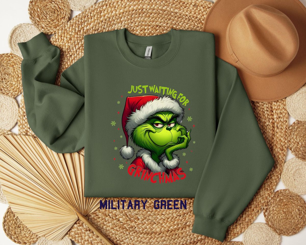 Just Waiting for Grinch Sweatshirt Grinch Shirt Christmas Grinch Sweatshirt Christmas Sweatshirt Christmas Shirt Merry Christmas Shirt 1 scaled