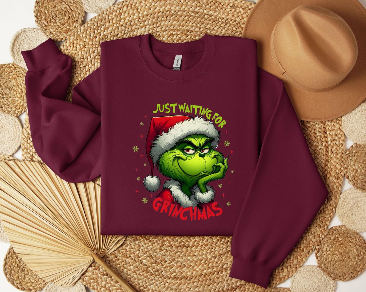 Just Waiting for Grinch Sweatshirt Grinch Shirt Christmas Grinch Sweatshirt Christmas Sweatshirt Christmas Shirt Merry Christmas Shirt 3 scaled