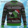 Kermit Frog None of my Business Christmas Ugly Sweater 4 4