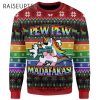 LGBT Pew Pew Madafakas Unicorn Ugly Christmas Sweater 2 2