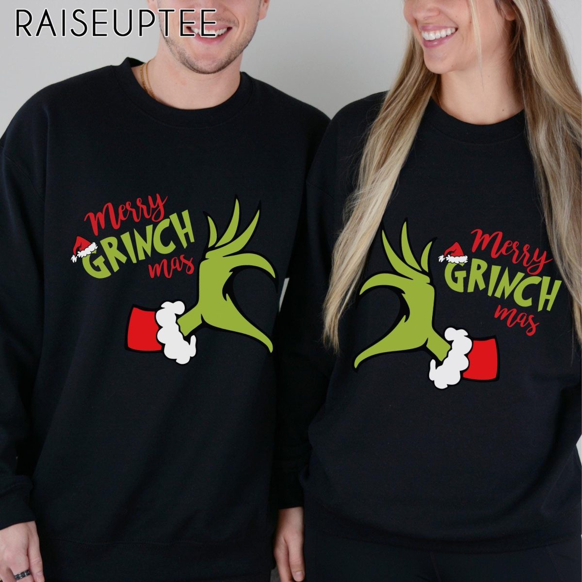 Merry Grinchmas Christmas Sweatshirt shirt for Couples Christmas Couples Matching Sweatshirt Shirt Grinch Couple Sweatshirt Shirt 1