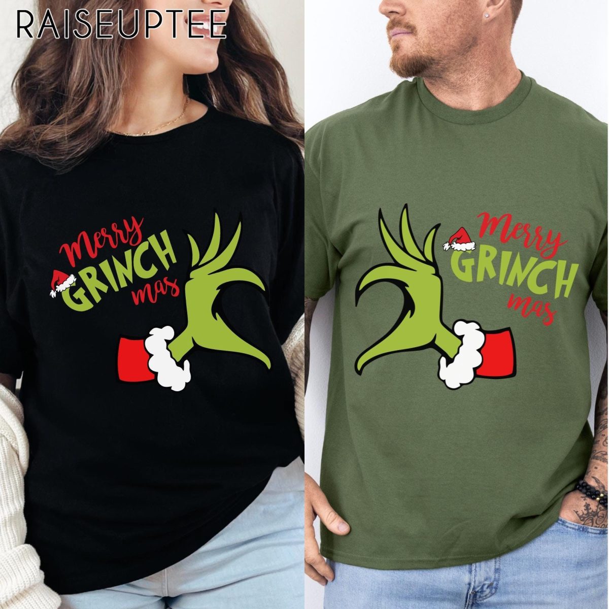 Merry Grinchmas Christmas Sweatshirt shirt for Couples Christmas Couples Matching Sweatshirt Shirt Grinch Couple Sweatshirt Shirt 2