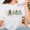 Merry and Bright Trees Womens Christmas Shirt Womans Holiday ShirtChristmas GiftChic Winter ShirtCute Holiday TeeChristmas Tree Shirt 4