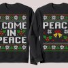 Peace I come in peace Funny Couples Ugly Christmas Sweatshirt Matching Couple Ugly Christmas Sweaters