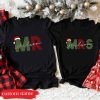 Personalized Santa Hat Mr Mrs T Shirt Custom Any Name Christmas Shirt Couple Christmas Shirts Mr and Mrs Claus Couples Christmas Shirt 2