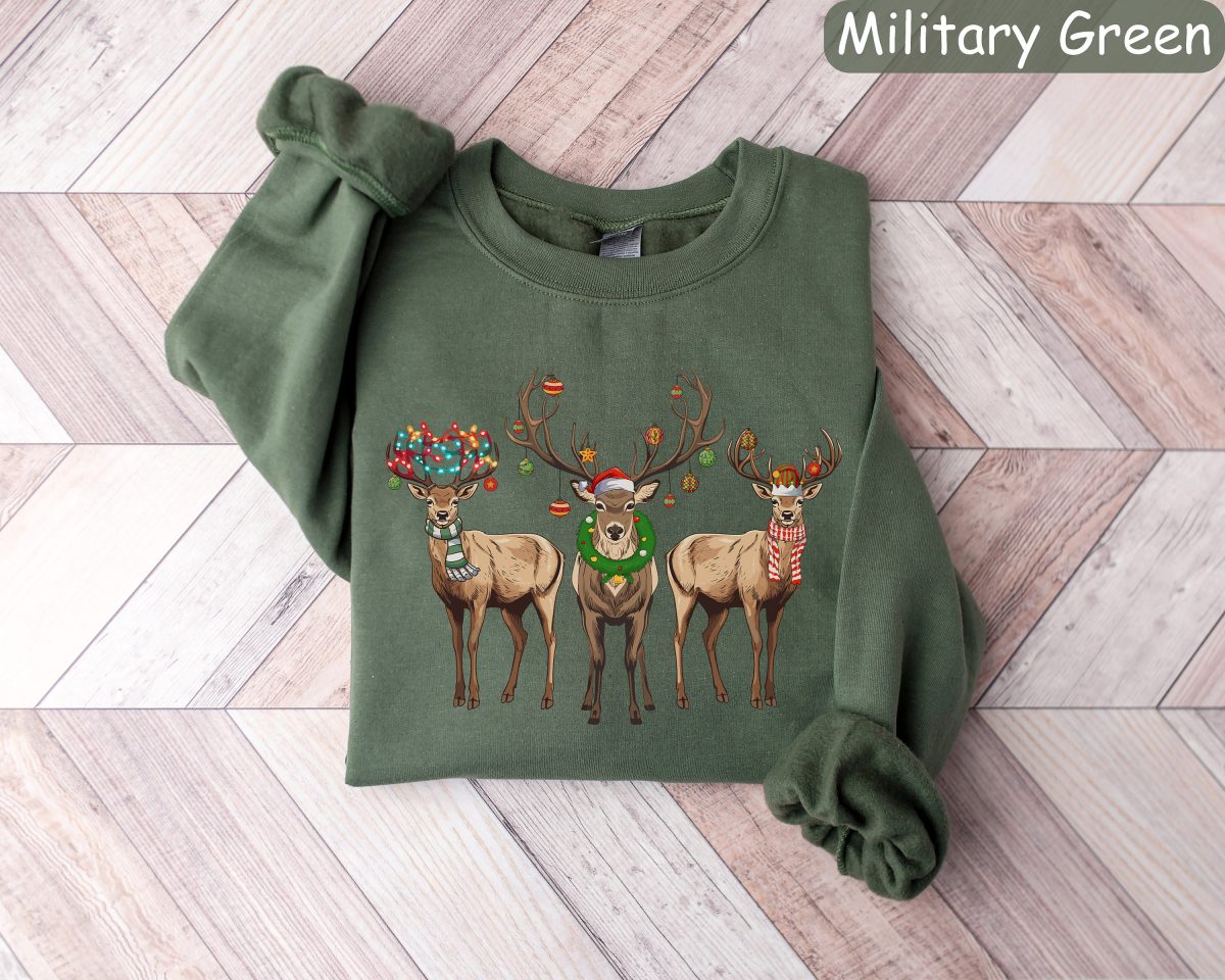 Reindeer Christmas Sweatshirt Womens Christmas Shirt Retro Christmas Shirt Holiday Sweaters Christmas Gifts Xmas Tshirt New Year Shirt 2 scaled