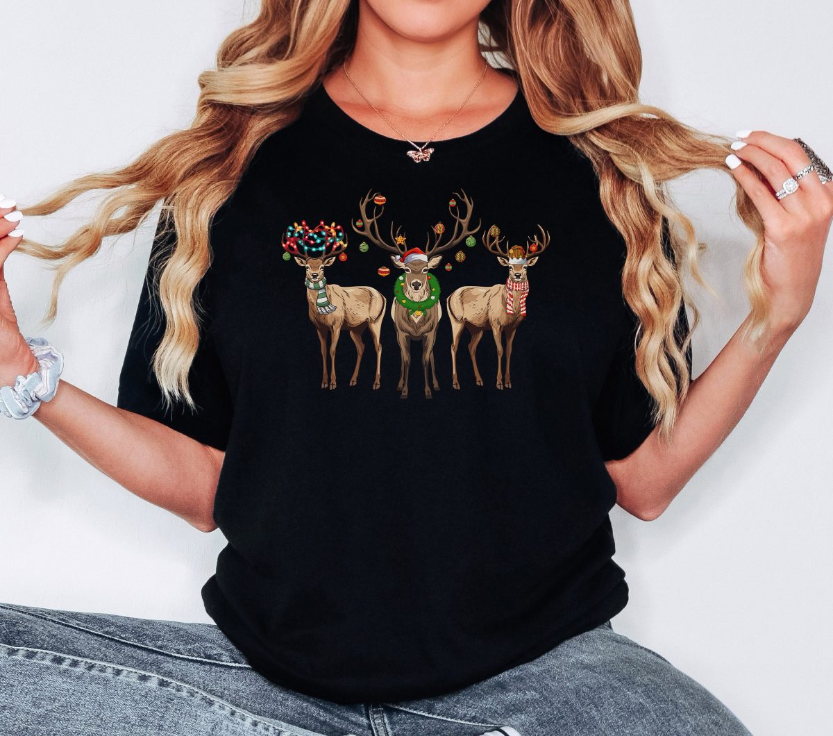 Reindeer Christmas Sweatshirt Womens Christmas Shirt Retro Christmas Shirt Holiday Sweaters Christmas Gifts Xmas Tshirt New Year Shirt 3 scaled