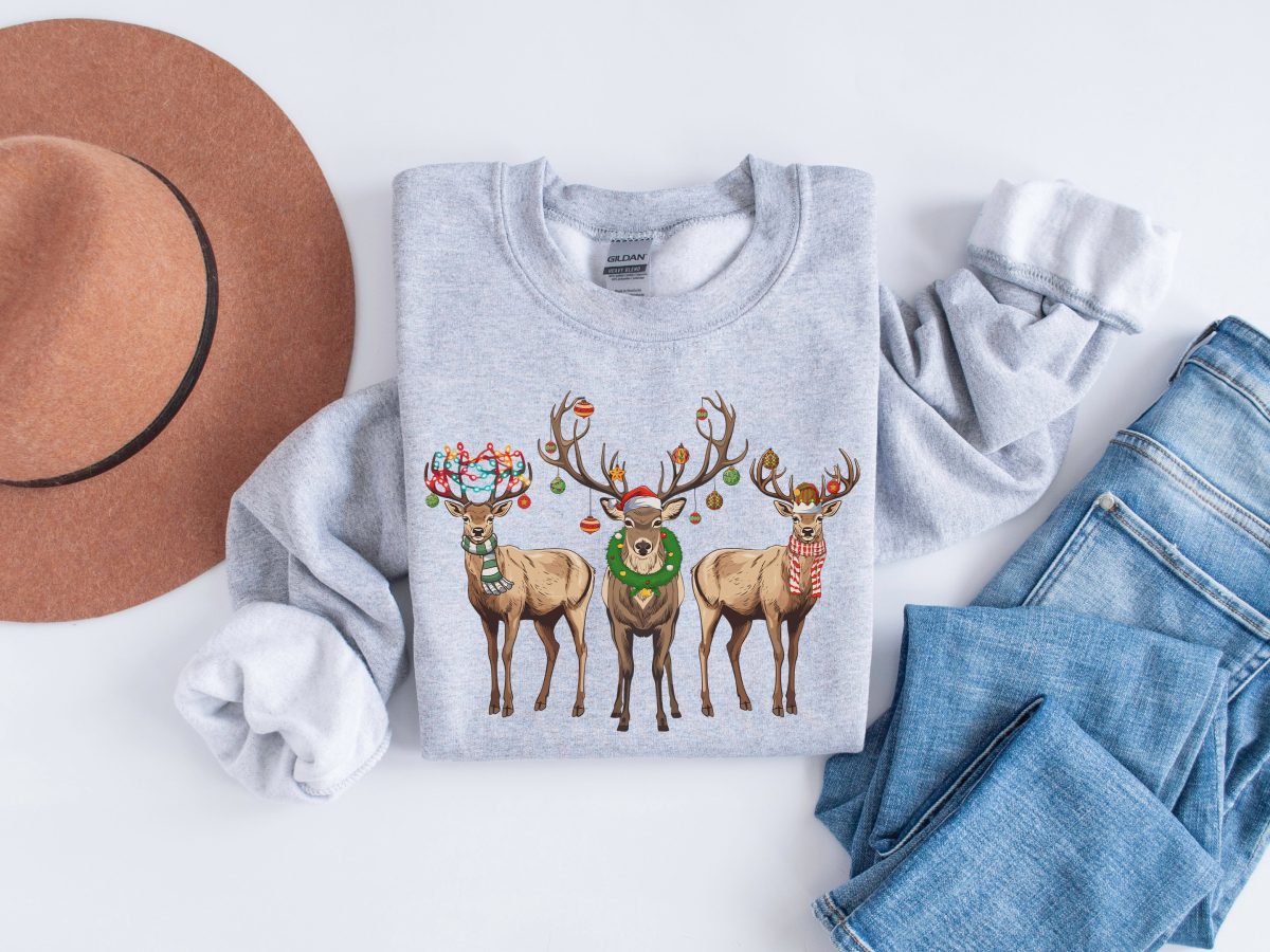 Reindeer Christmas Sweatshirt Womens Christmas Shirt Retro Christmas Shirt Holiday Sweaters Christmas Gifts Xmas Tshirt New Year Shirt 4 scaled