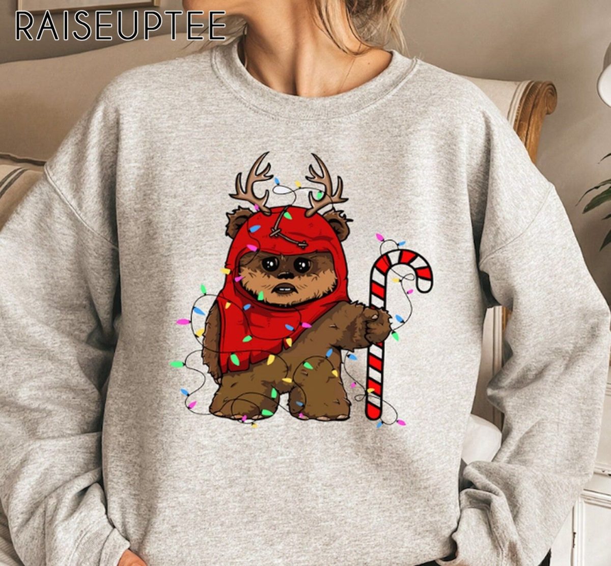 Reindeer Wicket Ewoks Endor Star Wars Christmas Lights Shirt Cute Star Wars Characters Christmas Tee Disneyland Vacation Party Trip Gift 3