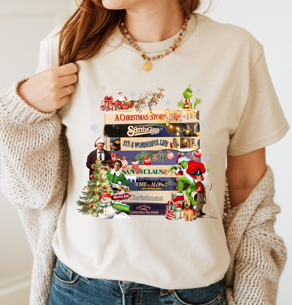 Retro Christmas Movies Shirts Nostalgic Christmas VHS Movies Shirt Christmas 90s Movies Shirt Adult Christmas Costume Christmas Shirt 4