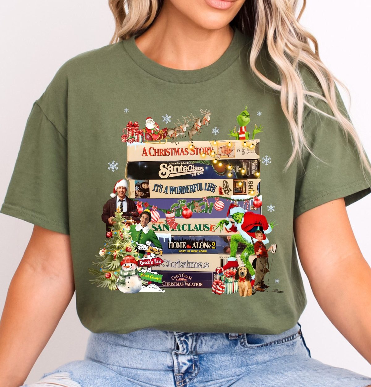 Retro Christmas Movies Shirts Nostalgic Christmas VHS Movies Shirt Christmas 90s Movies Shirt Adult Christmas Costume Christmas Shirt 5