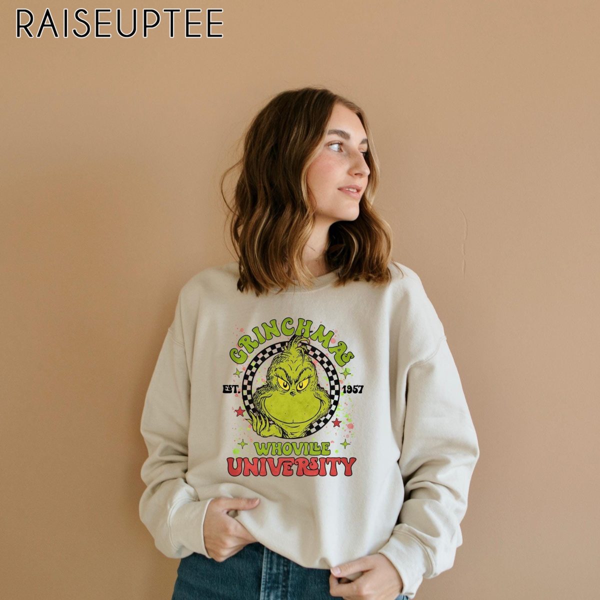 Retro Grinchmas Christmas Sweatshirt Whoville University Christmas Sweatshirt Funny Christmas hoodie Trendy Christmas Sweatshirt 2024 1