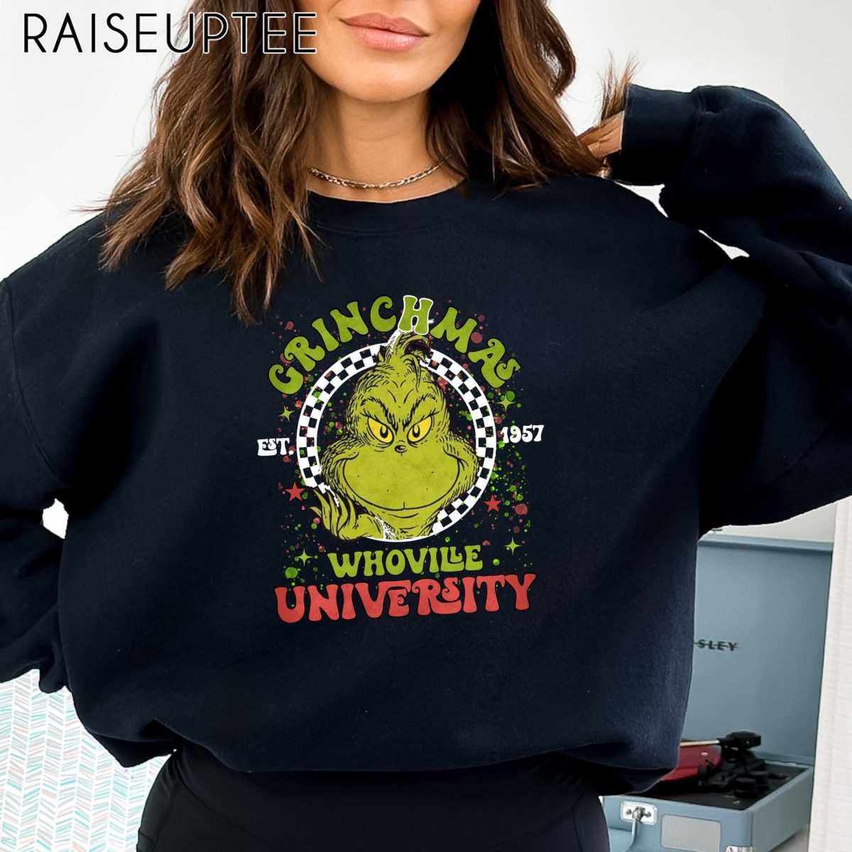 Retro Grinchmas Christmas Sweatshirt Whoville University Christmas Sweatshirt Funny Christmas hoodie Trendy Christmas Sweatshirt 2024 3