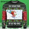 Skiing Oh What Fun It Is To Ski Santa Funny Adult Ugly Christmas Sweaters 3 3