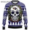 Skull Flower Calavera Baltimore Ravens Christmas Ugly Sweater 2 2