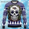 Skull Flower Calavera Baltimore Ravens Christmas Ugly Sweater 4 4