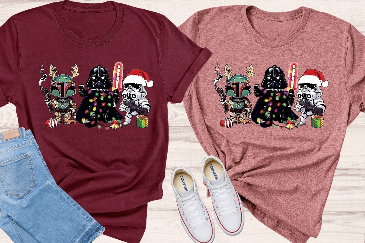 Star Wars Funny Christmas Shirt Cute Starwars Characters Starwars shirt Christmas Gifts Storm Trooper Darth Vader Santa Disney shirt 3 scaled