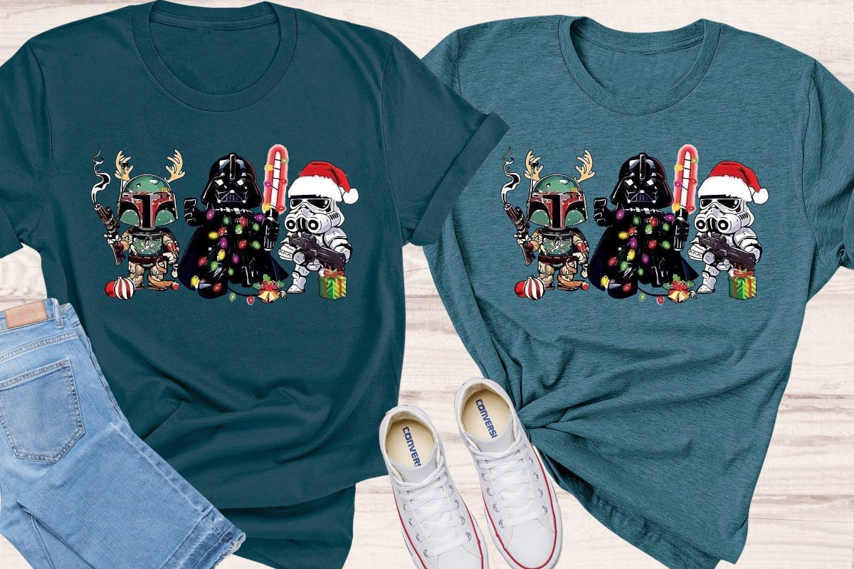 Star Wars Funny Christmas Shirt Cute Starwars Characters Starwars shirt Christmas Gifts Storm Trooper Darth Vader Santa Disney shirt 4 scaled