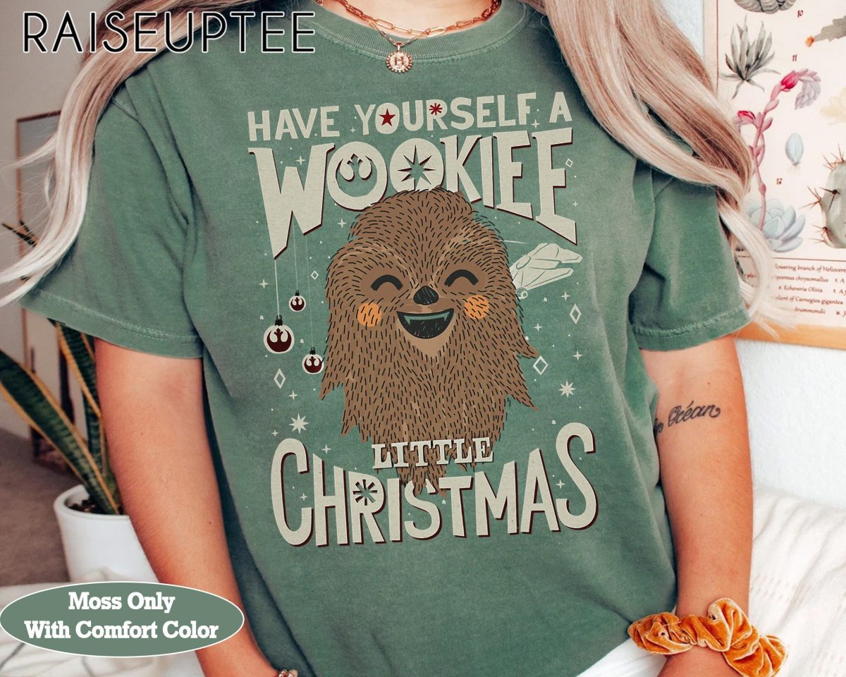 Star Wars Wookiee Little Christmas Sketched Graphic Shirt Funny Star Wars Xmas Party Tee Galaxys Edge Unisex Comfort Colors(r) Holiday Gift 3