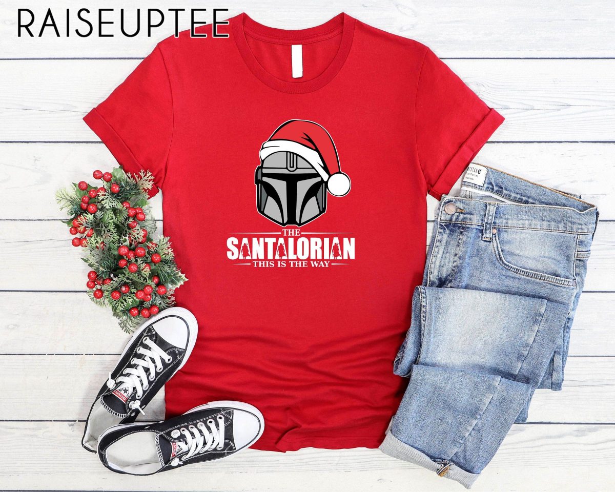 The Santalorian Star Wars Christmas Shirt Disney Christmas Shirt Funny Gift For Santalorian FanThe Dadalorian Mandalorian Christmas Shirt 3 scaled