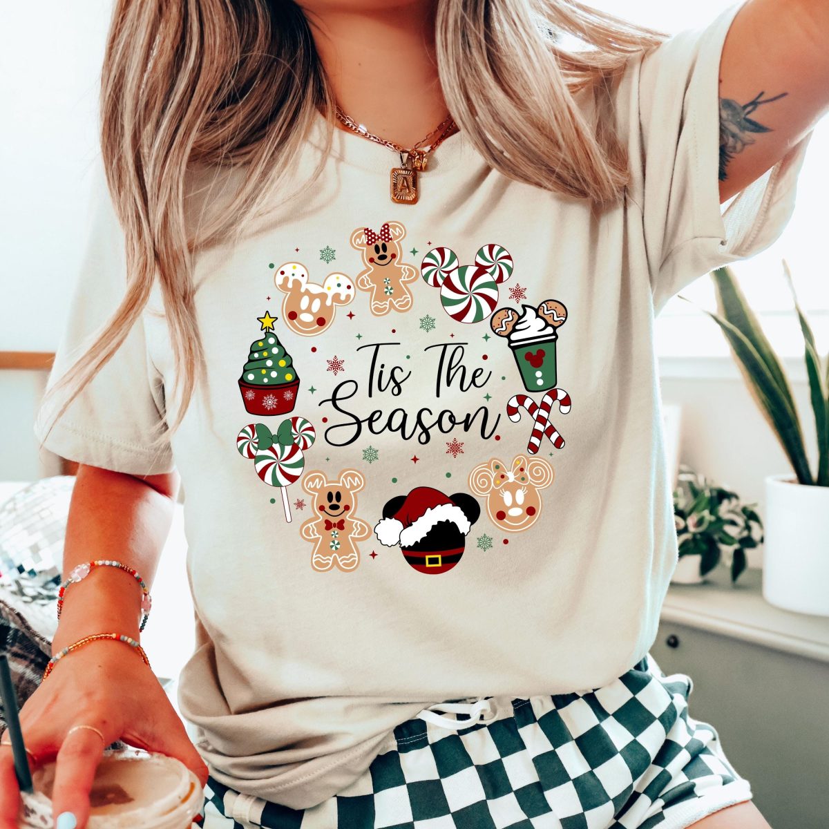 Tis The Season Christmas Sweatshirt Christmas Mickey Sweatshirt Magic Kingdom Christmas Sweater Mickey and Friends Christmas Crewneck 4 scaled