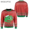 Ugly Christmas Pepe The Frog Custom Sweater Cartoon Frog Christmas Sweater 2 2