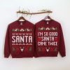 Unisex Funny Couples Ugly Christmas Sweater Santa Twice Ugly Christmas Sweaters For Couples3