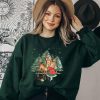 Vintage Christmas Girl and Reindeer Shirt Retro Christmas Shirt Retro 1950s Christmas Sweater Christmas Tree Sweatshirt Christmas Party 2