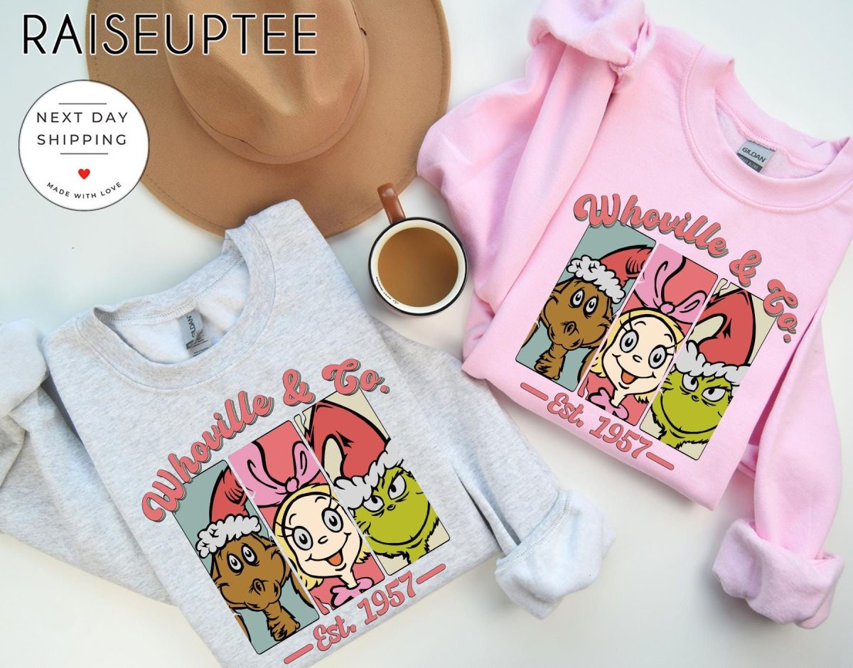 Whoville Co SweatshirtGrinch Cindy Lou and Max Christmas SweaterGrinchmas ShirtWhoville University TeeFunny Christmas GiftMerry Xmas 3