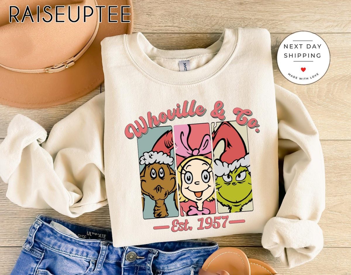 Whoville Co SweatshirtGrinch Cindy Lou and Max Christmas SweaterGrinchmas ShirtWhoville University TeeFunny Christmas GiftMerry Xmas 4