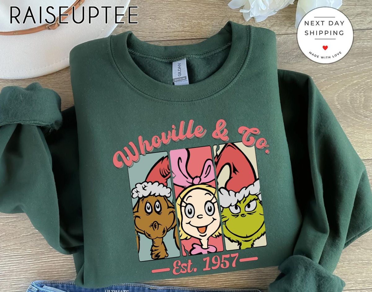 Whoville Co SweatshirtGrinch Cindy Lou and Max Christmas SweaterGrinchmas ShirtWhoville University TeeFunny Christmas GiftMerry Xmas 8