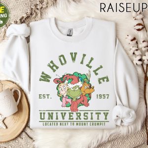 Whoville University Vintage Style Sweatshirt Classic Whoville Holiday ShirtRetro Christmas Whoville SweaterGrinch Nostalgia Xmas T Shirt 1