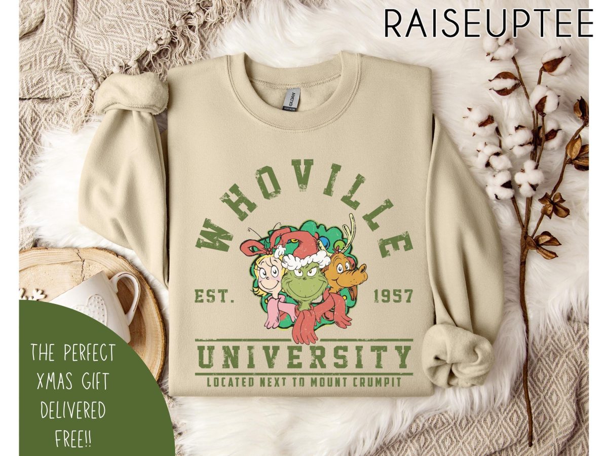 Whoville University Vintage Style Sweatshirt Classic Whoville Holiday ShirtRetro Christmas Whoville SweaterGrinch Nostalgia Xmas T Shirt 2 scaled