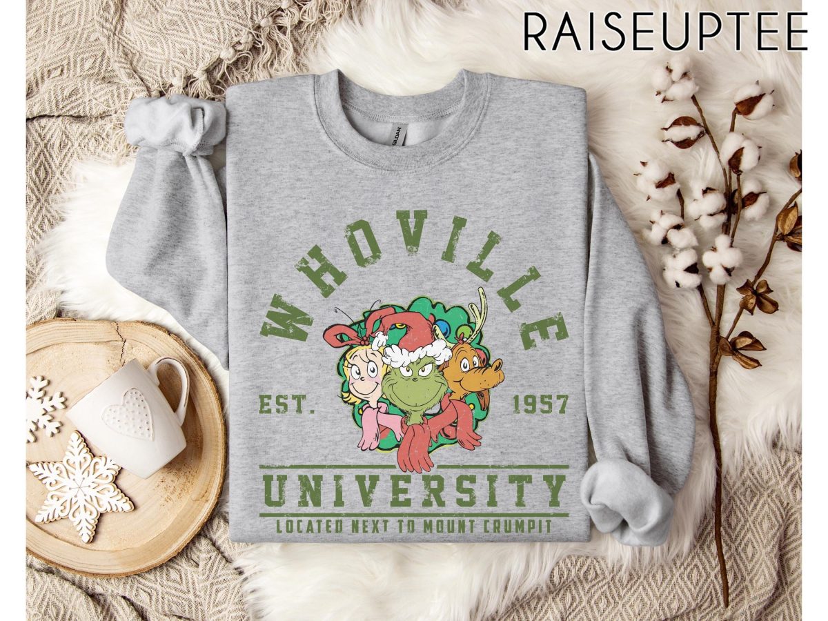 Whoville University Vintage Style Sweatshirt Classic Whoville Holiday ShirtRetro Christmas Whoville SweaterGrinch Nostalgia Xmas T Shirt 3 scaled