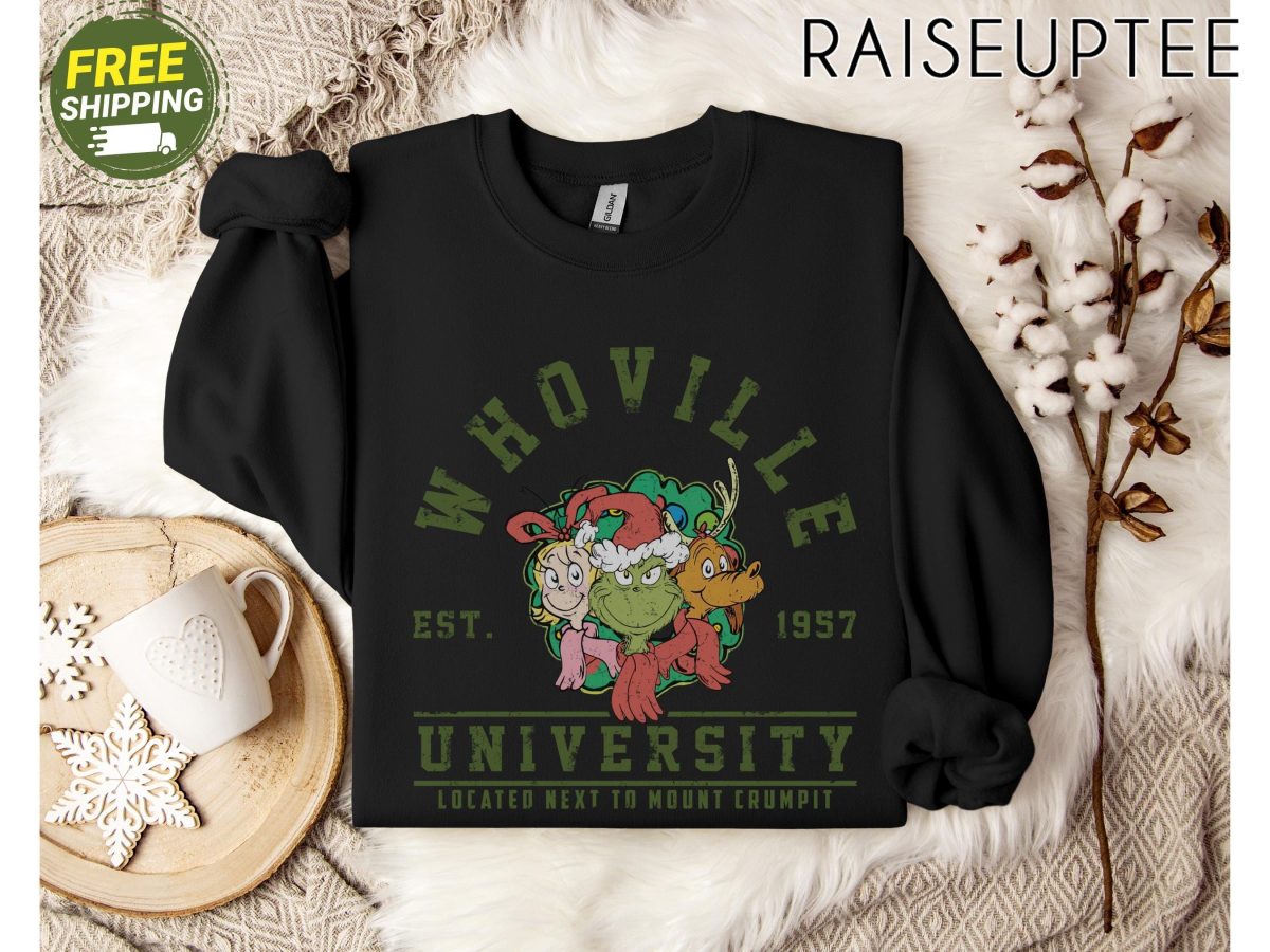 Whoville University Vintage Style Sweatshirt Classic Whoville Holiday ShirtRetro Christmas Whoville SweaterGrinch Nostalgia Xmas T Shirt 5 scaled