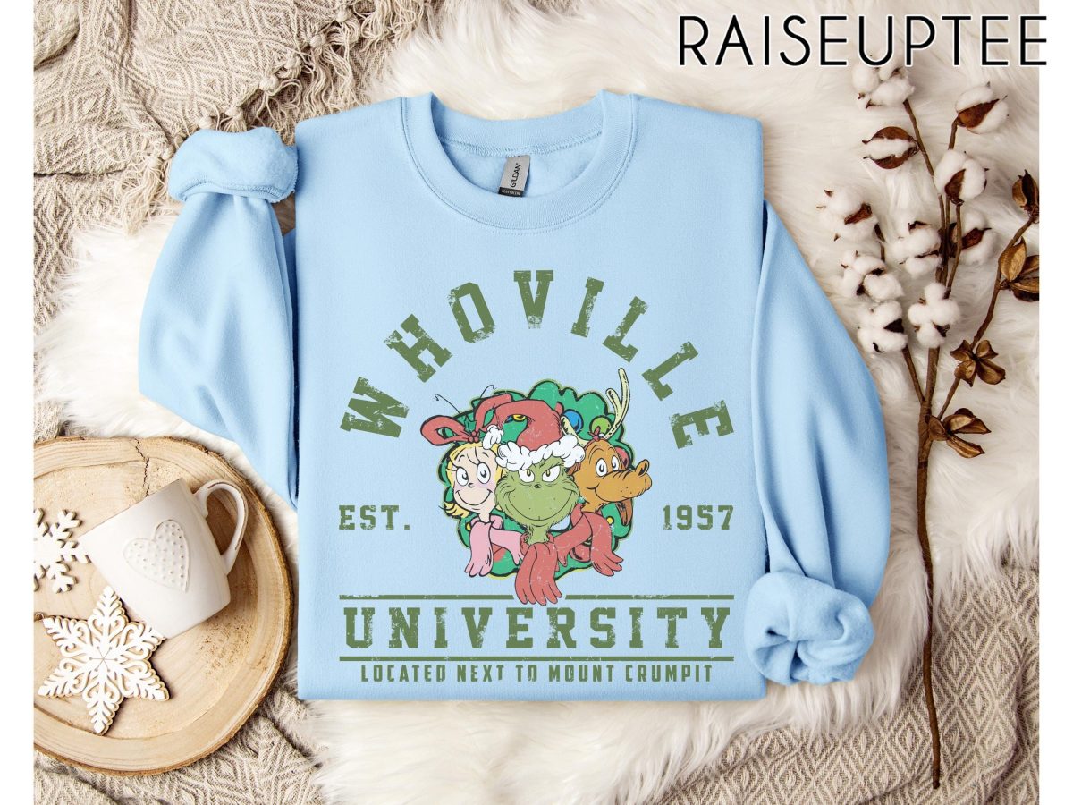 Whoville University Vintage Style Sweatshirt Classic Whoville Holiday ShirtRetro Christmas Whoville SweaterGrinch Nostalgia Xmas T Shirt 6 scaled