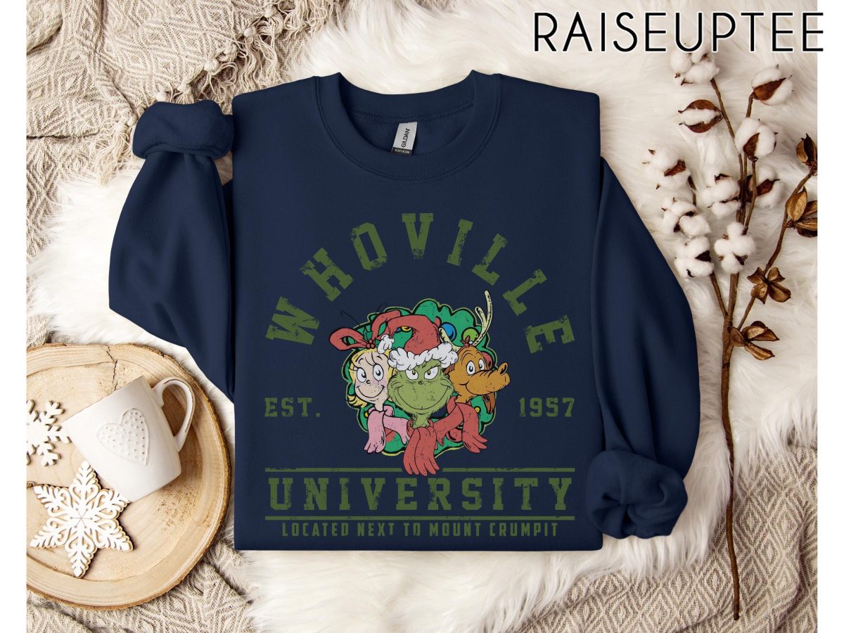 Whoville University Vintage Style Sweatshirt Classic Whoville Holiday ShirtRetro Christmas Whoville SweaterGrinch Nostalgia Xmas T Shirt 8 scaled